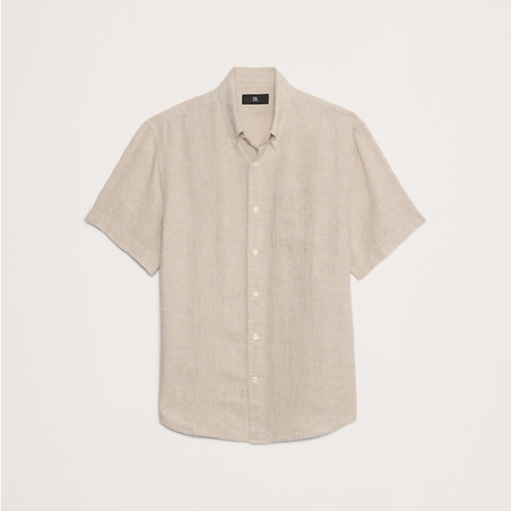 Banana Republic Men's Light Tan Button-Down Shirt
